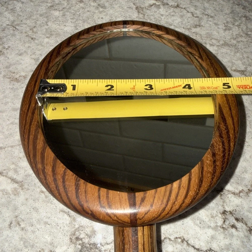 Vintage Angled Wood Handle Framed Vanity Mirror Rustic Farmhouse Country Unique